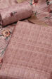 Peach Silk Tussar Handloom Unstitched Suit Set image number 1