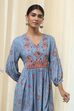 Dull Blue Printed Short Kurta image number 1
