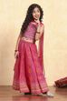 Pink Cotton Printed Fitted Lehenga Set image number 7