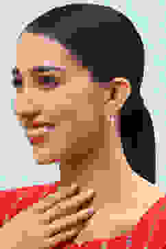 Gold Pearl Brass Earrings image number 1