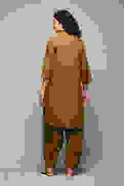 Bronze Burst LIVA Blend Straight Solid Suit Set image number 5