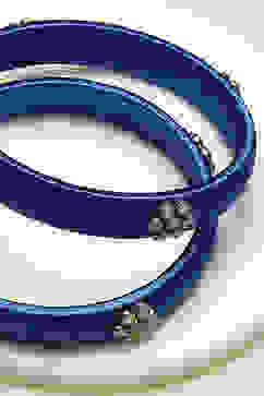 Royal Blue Plastic & Thread Bangles image number 1