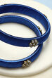 Royal Blue Plastic & Thread Bangles image number 1