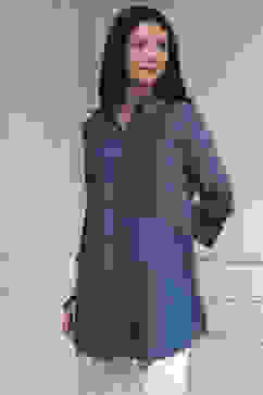 Blue Printed Straight Shirt image number 2