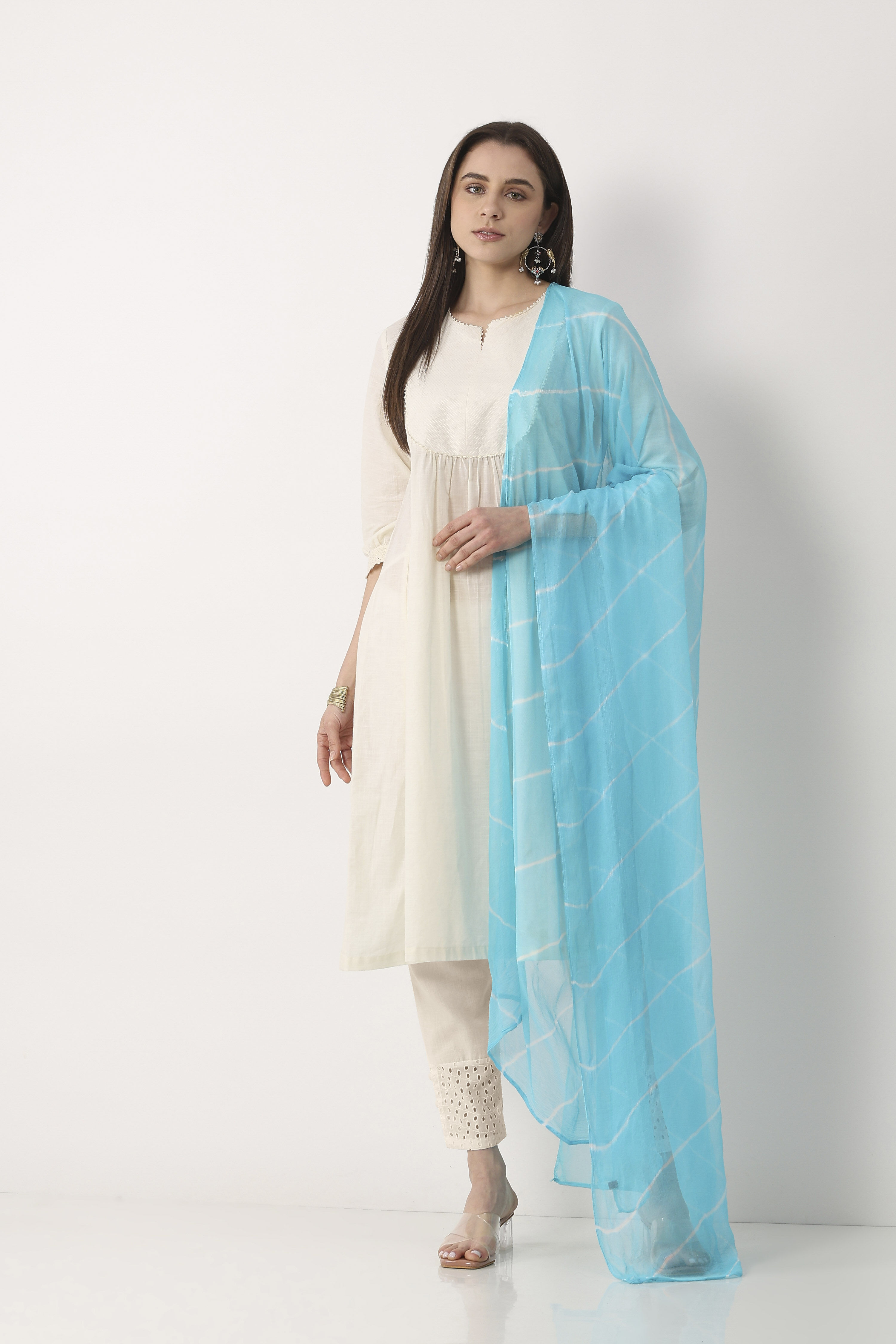 Blue Chiffon Dupatta image number 2
