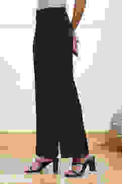 Navy Blue Solid Relaxed Fit Pants image number 2