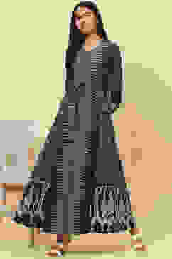 Indigo LIVA Fusion Printed Dress image number 5