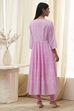 Pink Cotton Anarkali Suit Set image number 4
