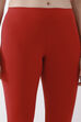 Maroon Cotton Lycra Solid Fitted Cropped Leggings image number 1