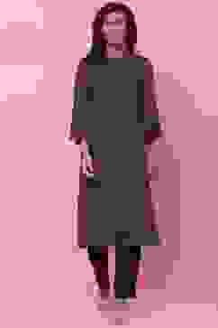 Blue Rayon A-Line Printed Kurta image number 0