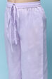Lavender Printed Cotton Gathered Kurta & Solid Palazzo  image number 2