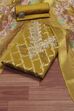 Blue Cotton Printed Embroidered Unstitched Suit Set image number 0