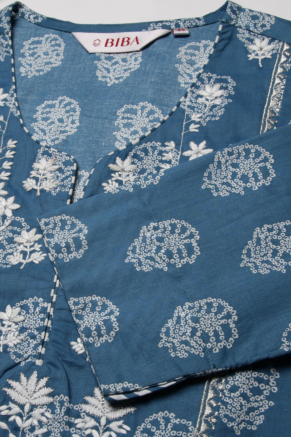 Blue Cotton Kalidar Kurta Palazzo Suit Set image number 1