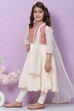 Off White Cotton Anarkali Kurta Churidar Suit Set image number 7