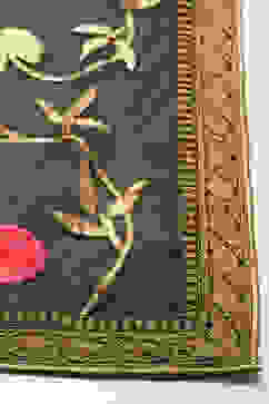 Rohit Bal Black Chanderi Silk Solid Saree With Blouse image number 1