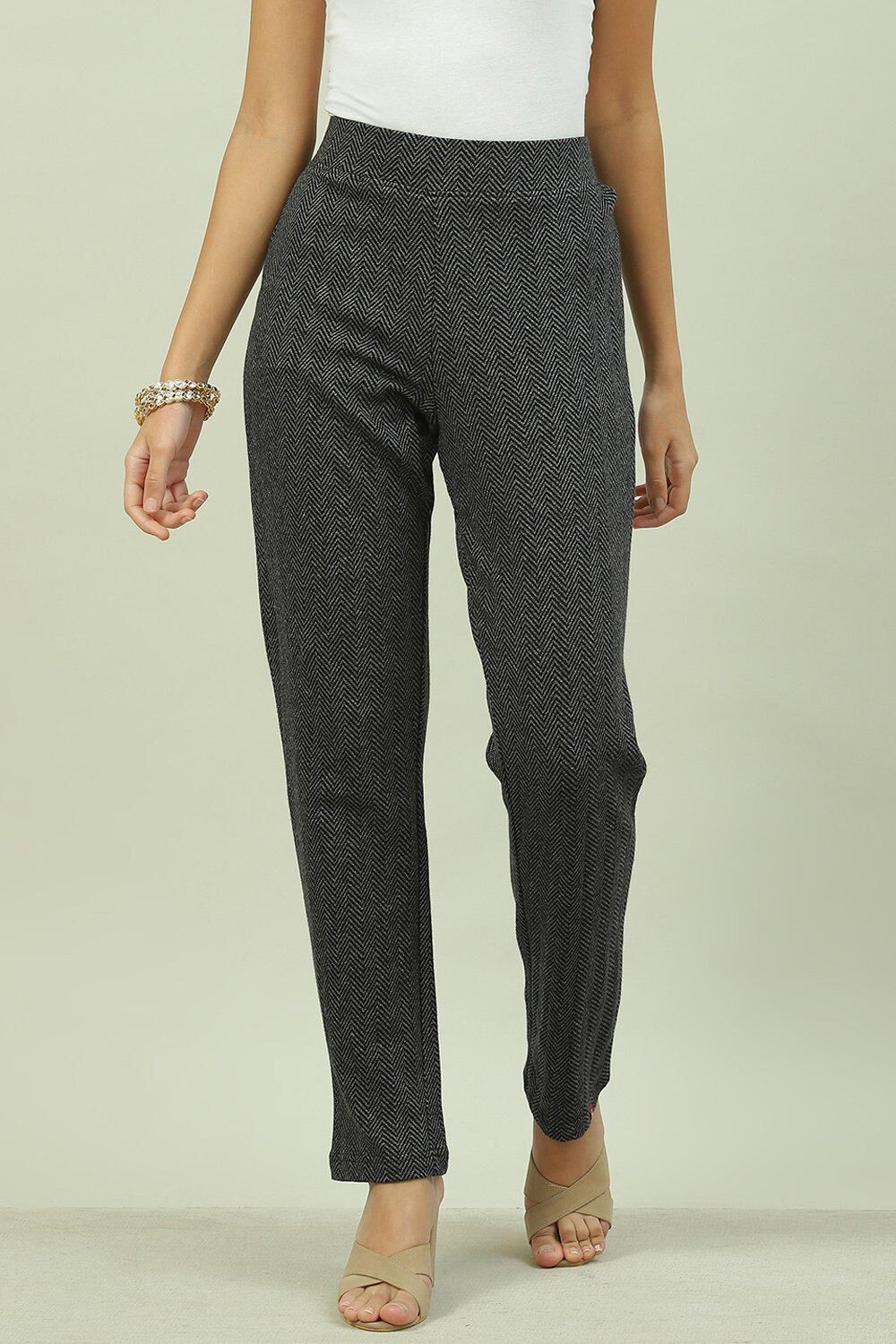 Navy Cotton Pants image number 3