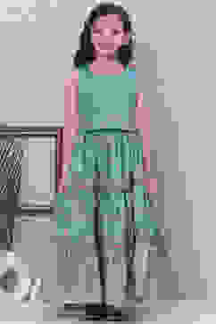 Green Art Silk Flared Lehenga image number 0