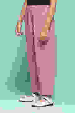 Peach Cotton Solid Pants image number 2