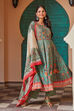 Sage Green Cotton Anarkali Kurta Palazzo Suit Set
