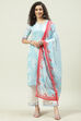 Sky Blue Cotton Straight Kurta Palazzo Suit Set
