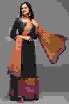 Blue Cotton Straight Kurta Sharara Suit Set image number 0