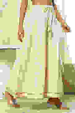 Off-White Embroidered Kalidar Suit Set image number 7