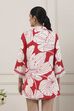 Red & White Floral Printed Straight Kurti image number 3