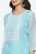 Turquoise Cotton Blend Unstitched Suit Set image number 1