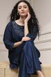Blue Self-Designed Straight Kurta Set image number 7