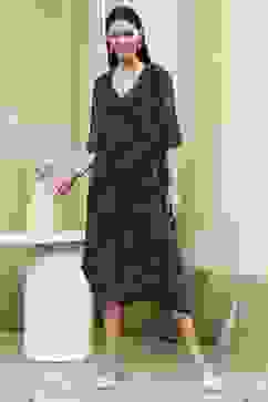 Blue Georgette Printed Asymmetric Dress image number 5