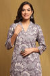 Beige Printed Straight Winter wear Kurta Set image number 1