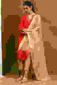 Camel Poly Silk Dupatta image number 0