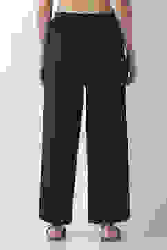 Navy Viscose Lycra Relaxed Palazzos image number 5