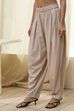 Beige Solid Straight Palazzos image number 2
