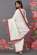 Off White Chanderi Silk Solid Saree With Blouse image number 4