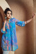 Blue Polyester Straight Kurta