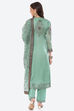 Green Organza Satin Unstitched Suit Set image number 4