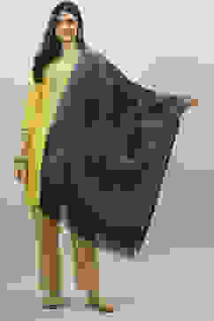 Blue Grey Acrylic Yarndyed Dupatta image number 0