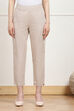 Beige Cotton Narrow Pant image number 4