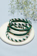 Green & White Plastic-Thread Bangles image number 0