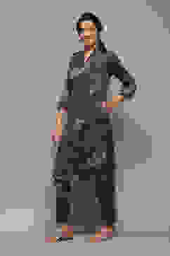 Lavender Poly Spandex Straight Printed 2 Piece Set image number 2