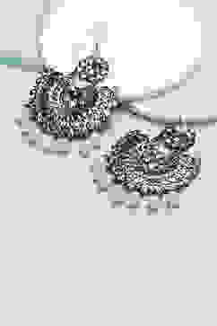 Pink Pearl Oxidised Chandbalis image number 2