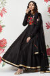 Rohit Bal Black Cotton Silk Anarkali Embroidered Suit image number 0