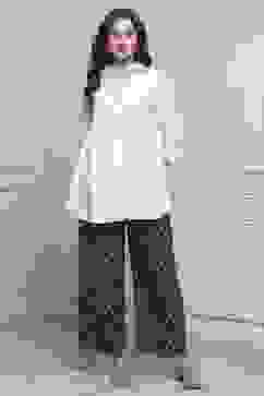 Navy Rayon Straight Palazzo image number 0