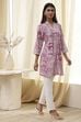 Pink Printed Straight Short Kurta image number 4