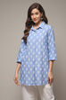 Powder Blue Cotton Printed Shirt image number 1