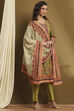 Moss Green Cotton Floral Printed Straight Suit Set image number 5