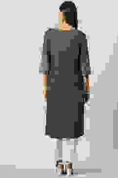 Blue Rayon Straight Printed Kurta image number 3