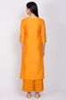 Blue Poly Cotton Straight Kurta Palazzo Suit Set image number 4