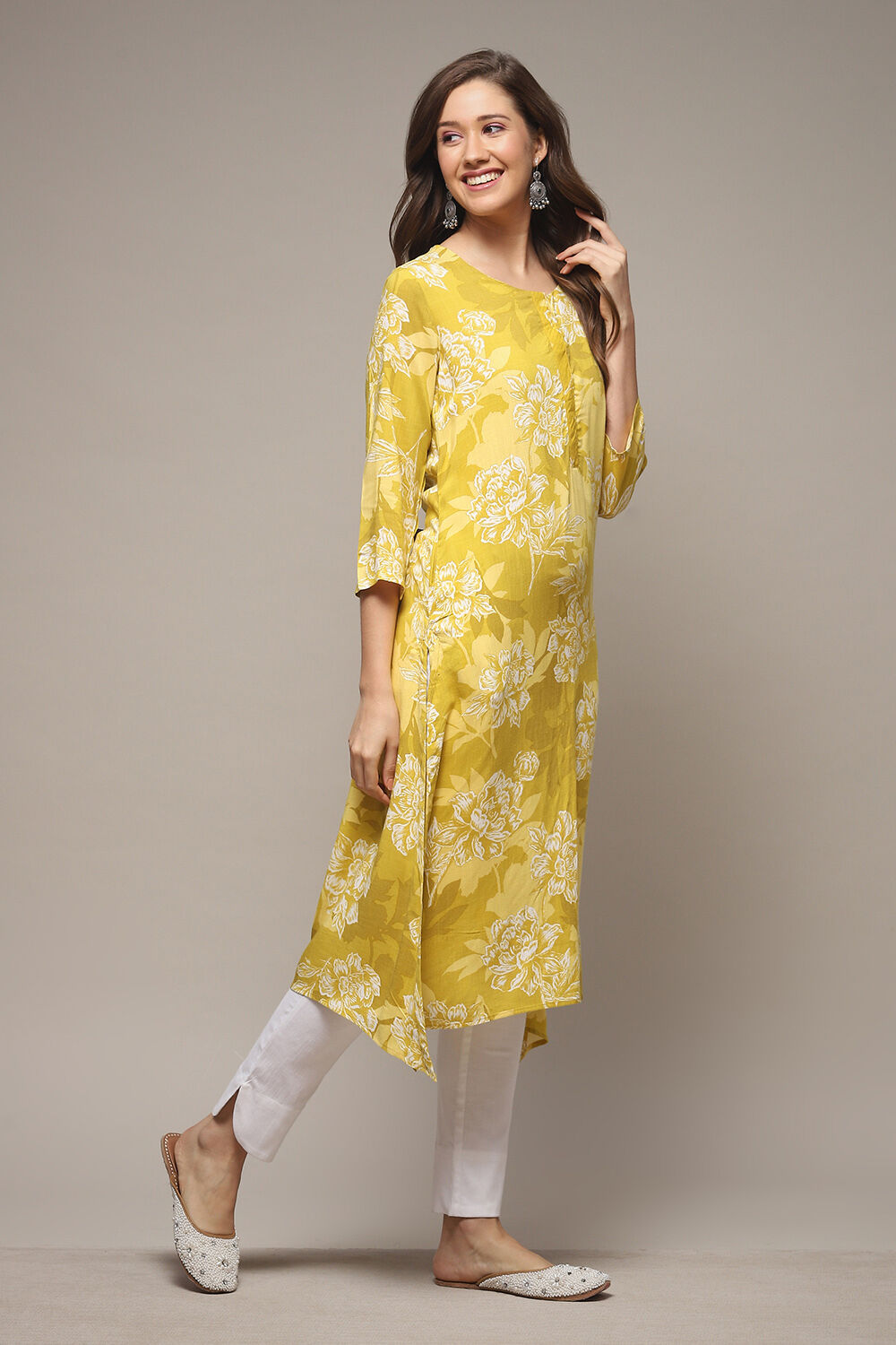 Coral LIVA Straight Printed Kurta image number 4